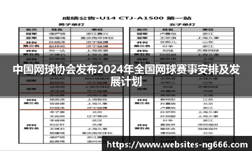 中国网球协会发布2024年全国网球赛事安排及发展计划