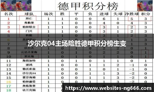 沙尔克04主场险胜德甲积分榜生变